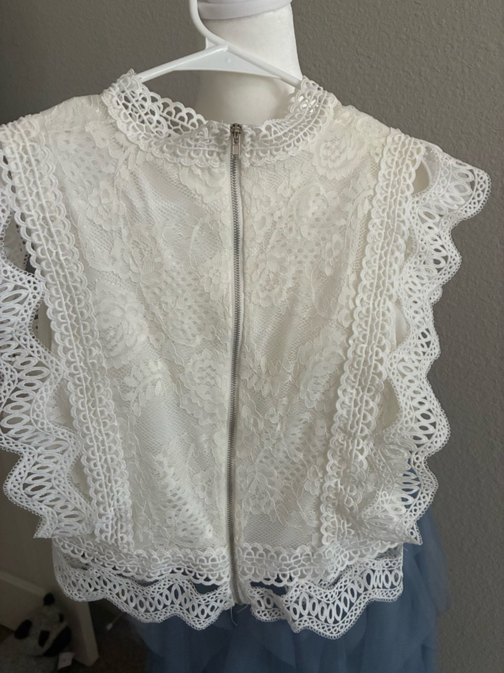 Sassy Start Sleeveless Crochet Lace Top in White- Chicwish - Picture 10 of 10